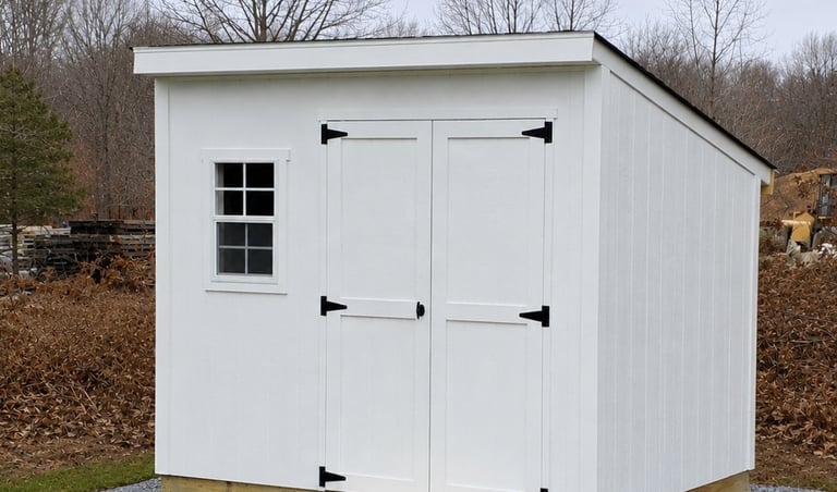 8x10 custom lean shed on-site installation by imperial custom sheds