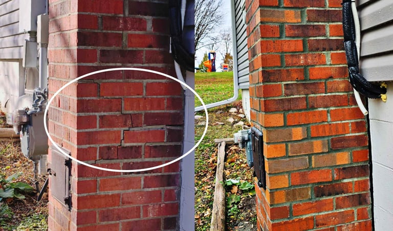 a crack brick wall repair in des moines iowa 