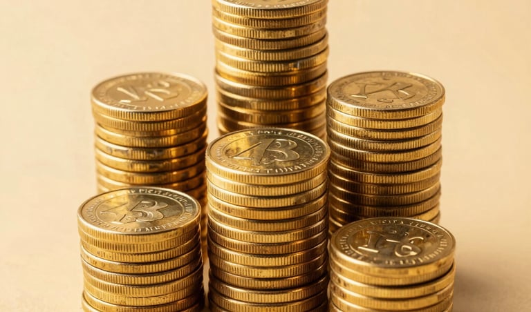 A focused young professional working in a minimalist office with soft morning light. The scene is clean and modern, utilizing a deep green and warm cream color palette to evoke financial empowerment.