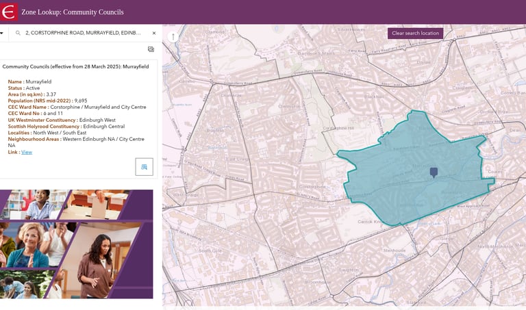 screenshot of city of edinburgh council interactive atlas