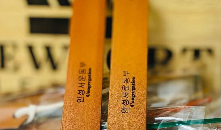 Leather bookmarks custom handcrafted with engraved lettering