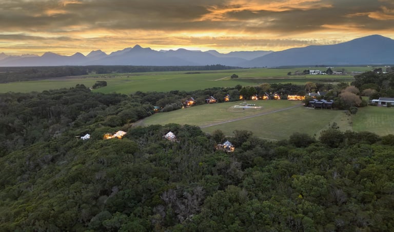 aerial view of Elevate Retreats accommodation at Misty Mountain Reserve
