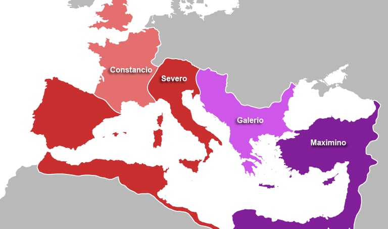mapa de la tetrarquía