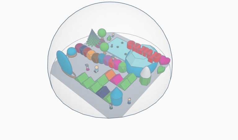 TinkerCAD 3D Moon camp (with dome)