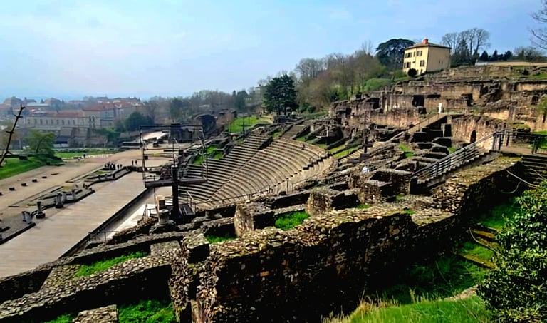 View of the 43BC Roman Amphitheatre.