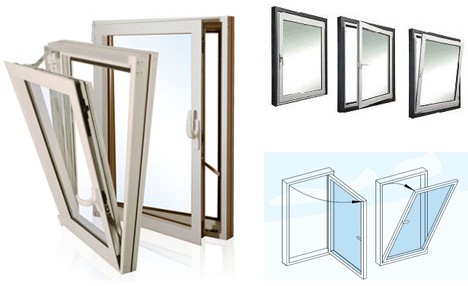 Various styles of tilt-and-turn windows, showcasing their dual-action opening mechanisms for ventilation and easy cleaning.
