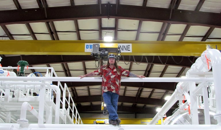 Bill Famlak between 2 Electrostatic Treaters - Seplat Energy, Nigeria