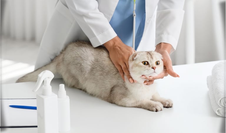 gato em consulta na Veterinária Professor Adalbyr em Mangaratiba