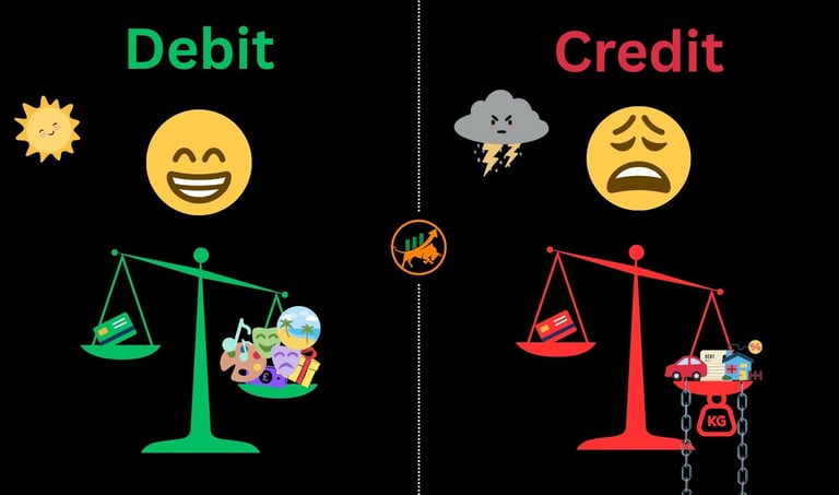 debit vs credit smiley emoji weary emoji scales