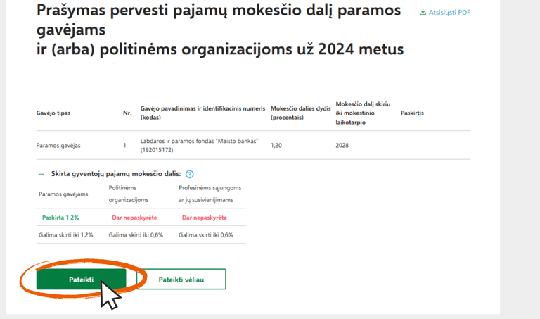 Kaip skirti 1,2 % GPM paramą „Maisto bankui“ 