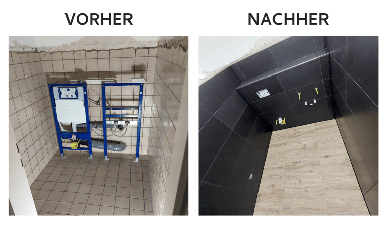 WC-Sanierung Dortmund, Fliesenleger