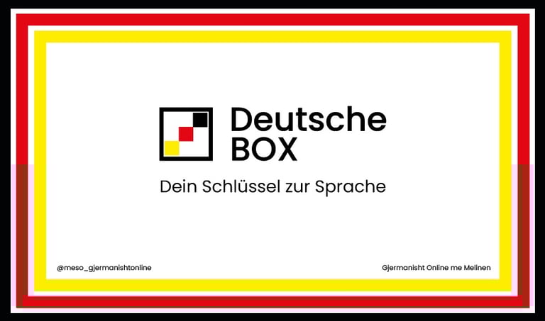 Deutsche Box branded sticker used on learning material packaging