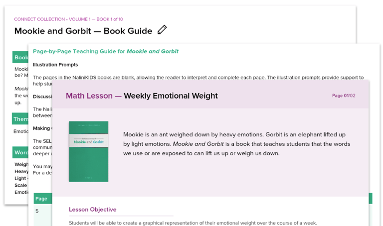 Teacher materials, including a book guide and lesson plan.
