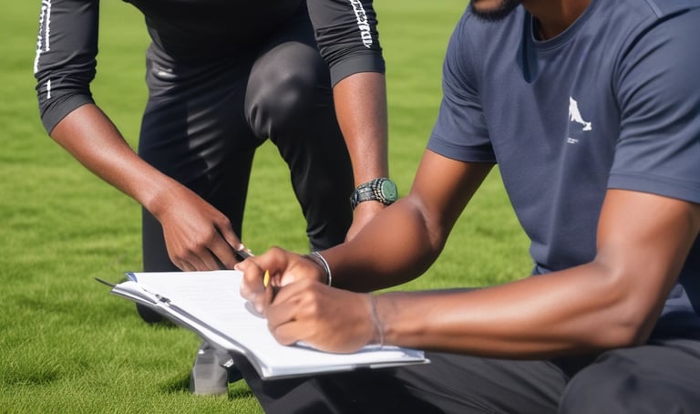 A small group participating in an outdoor fitness class on a sunny day.