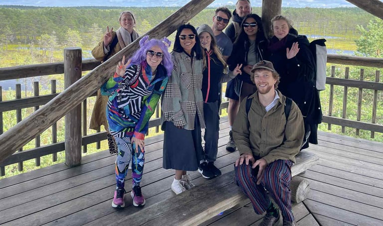 Group of people at Viru Raba viewpoint. Bolivian-Estonian