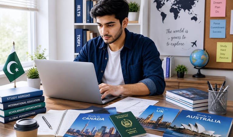Pakistani student preparing for an international student visa application in 2026