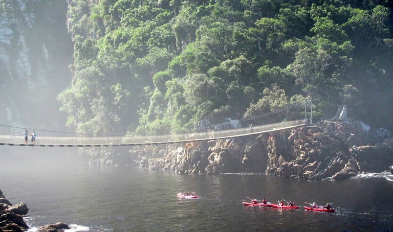 Storms River suspension bridge and kayaking adventures