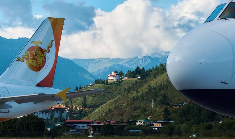Airlines-Taking-off-From-Paro=International-Airport
