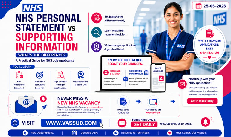 NHS Personal Statement vs Supporting Information