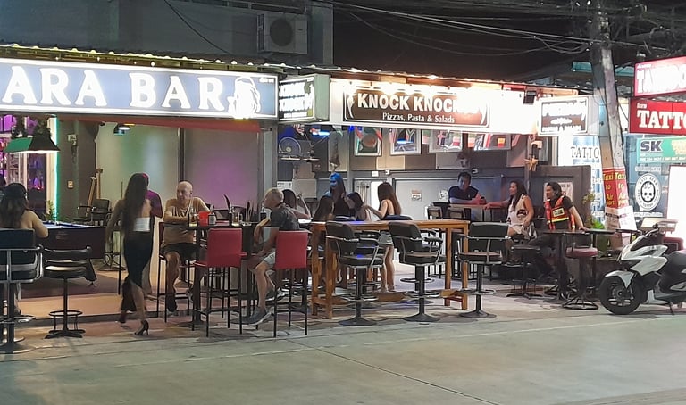 Customers outside the bars on Soi 94 in Hua Hin