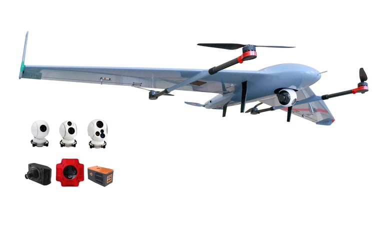 AI-powered search and rescue drone with thermal imaging and EO IR payload systems