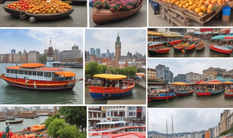 A travel agency is located in a multi-story building adorned with a large mural. The mural depicts a smiling woman's face with her hand raised as if waving. The building is surrounded by trees, and there is a sign indicating 'TRAVEL AGENCY' at the entrance. Several windows and architectural details are visible, as well as an entrance with a ramp and stairs.