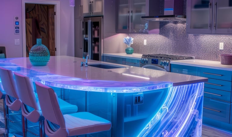 Amazing blue lights installed by Domestic Electrician in UK.