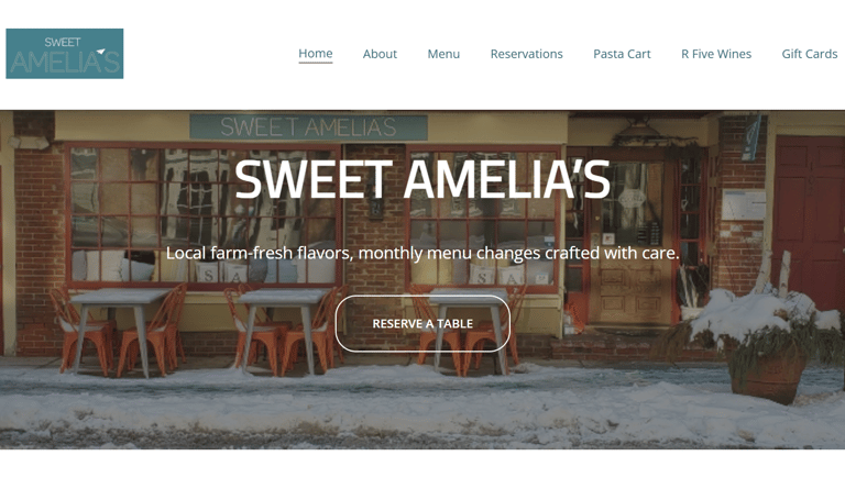 Sweet Amelia's website