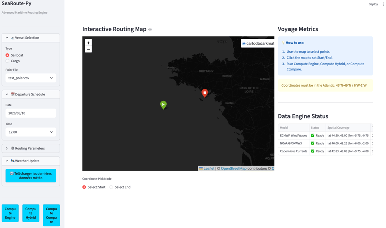 application routage maritime