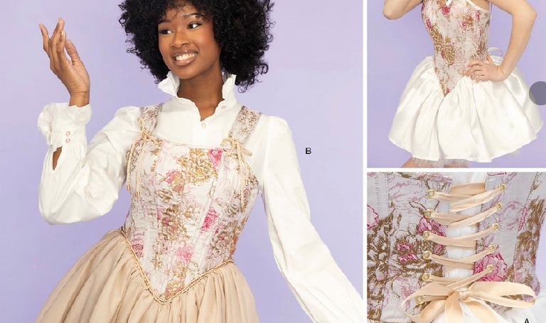 S9974 misses’ corset dress