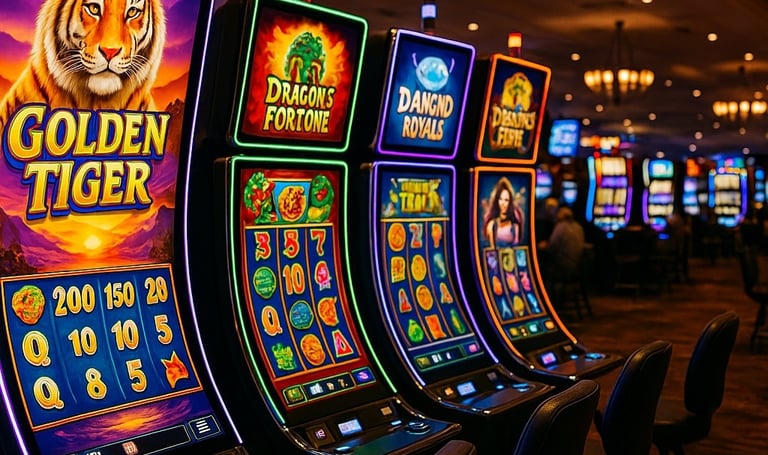 claratech's screens for slot machines in the casino