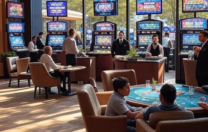 claratech's screens for the casino's lobby