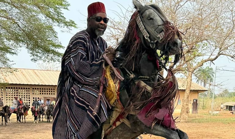 A Horse man Sitting on the Horse during the Gaani Festival in Nikki Benin
