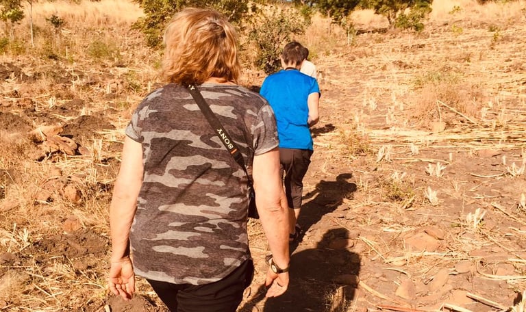 Tourists doing walking tours in the remote Fulani Village in Benin