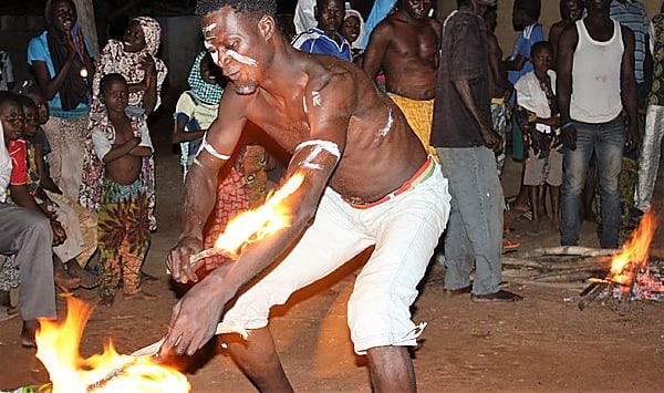 Traditional Fire Dance in Togo 