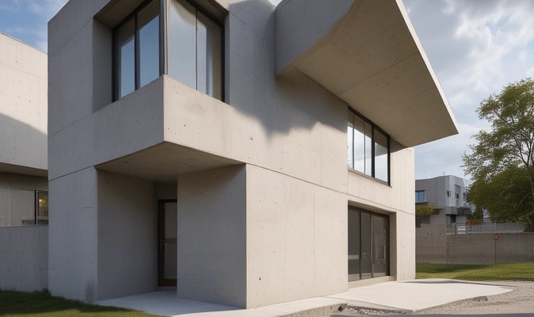 Close-up view of a textured wall composed of dark gray rectangular concrete blocks partially overlapping each other. The blocks are stacked in a staggered pattern creating a three-dimensional effect.