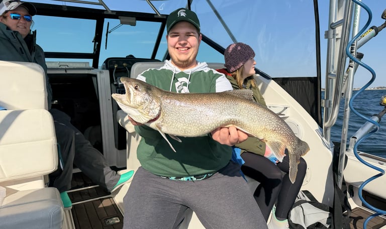 Asher debut Ludington Salmon Fishing