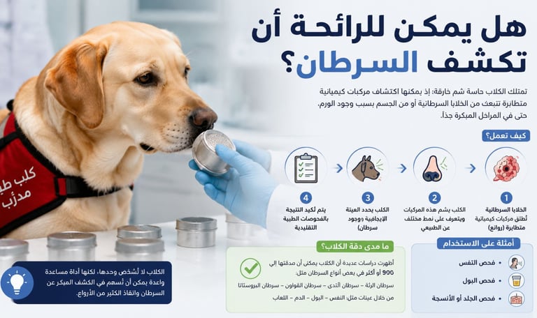 🐶الكلاب:هل يمكن للرائحة أن تكشف السرطان؟🤖