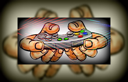 two hands holding a video game controller
