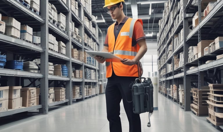 Dashboard interface showing real-time facility management analytics with neon highlights.