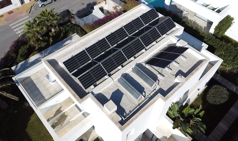 placas solares vivienda Este-Oeste