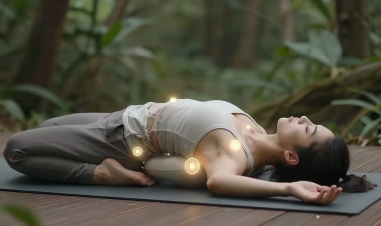 Yoga Nidra Shavasana pose for accessing subconscious mind through yogic sleep practice