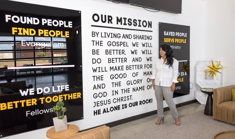 Church Mission wall and visions statements