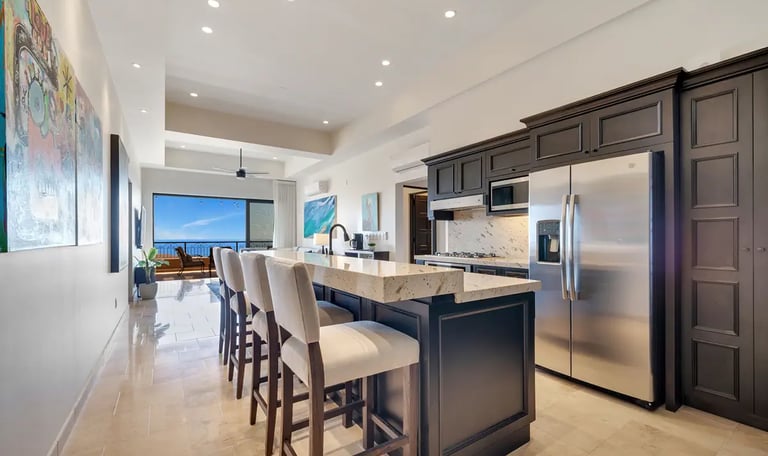 Immersive panoramic view of a condo in copala Cabo San Lucas.