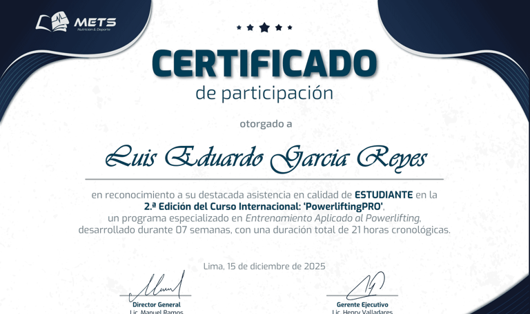 Certificado de capacitación