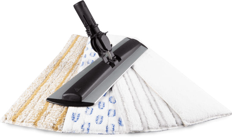Mop parowy EV z systemem wymiennych padów. Profesjonalne, ekologiczne mycie podłóg drewnianych i płytek bez smug i chemii.