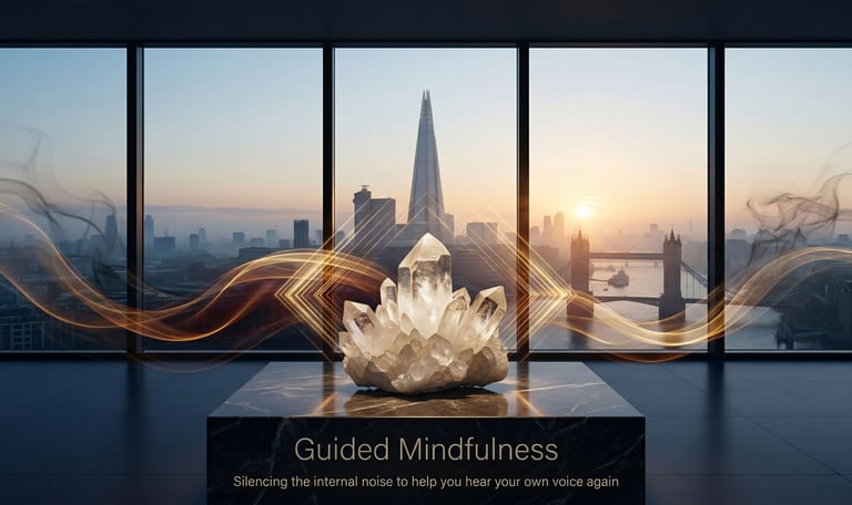 Glowing crystal representing Energetic Re-alignment therapy by Ricardas Miliusis in London