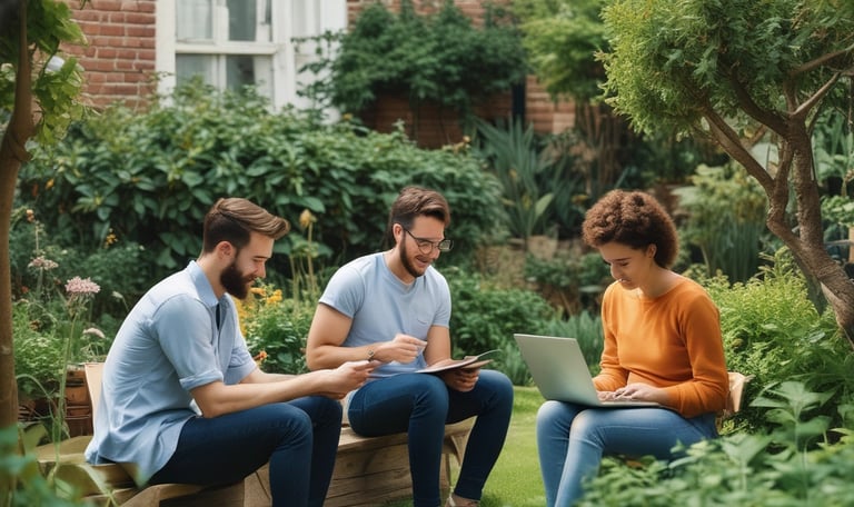 A close-up view of a page from the Bible with text focusing on a specific passage. The right side of the image features a notebook with lined pages for note-taking.
