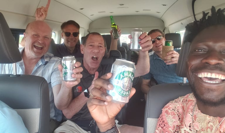Tourists doing Party in the Bus in Ivory Coast