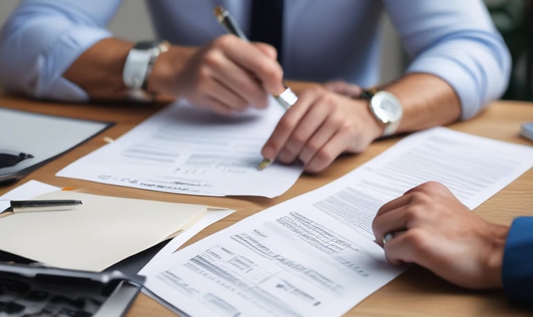 A waterfront house with a light beige exterior, located next to a body of water. The house features multiple levels with large windows and several balconies, surrounded by a white picket fence. The landscape includes palm trees and a small, well-maintained garden. The background shows more houses along a road and a clear blue sky.